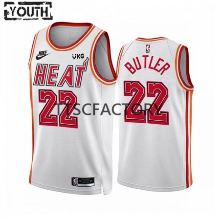 Kinder NBA Miami Heat Trikot Jimmy Butler 22 Nike 2022-23 Classic Edition Weiß Swingman